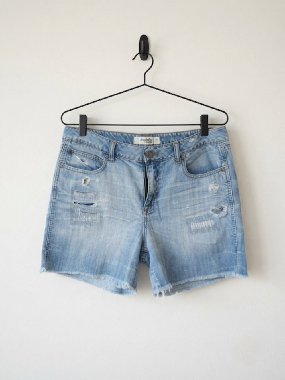 Charlotte Russe Denim Shorts Distressed Raw Hem Y2K Light Blue 10